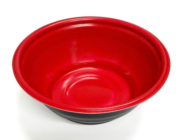 【600枚】温麺容器E-52 赤･黒 本体 デンカポリマー 業務用 業者 丼 麺 スープ 使い捨て 容器 テイクアウト レンジ可 244445