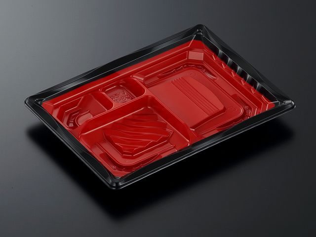 【800枚】CTいろは 23-17E 赤黒-BK 身 業務用 業者 中央化学 弁当 レンジOK 耐熱130℃ 304122|プロステアウトレット