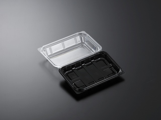 【1200枚】フードパック 弁当 お弁当 パノラックV18-12 黒 中央化学 業務用 業者 惣菜 外篏合 OPS 使い捨て 467699｜プロステアウトレット