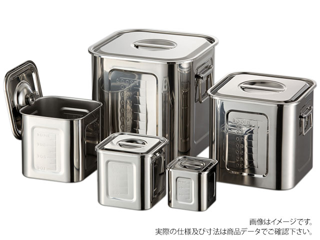 楽天市場】18-8目盛付角キッチンポット18cm【ステンレスポット