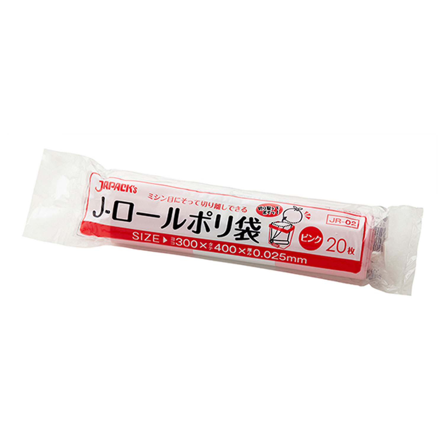 【100袋】JR02 J-ロールポリ袋 ピンク 20枚 ジャパックス つるつる ゴミ 袋 00278715 プロステ｜プロステアウトレット