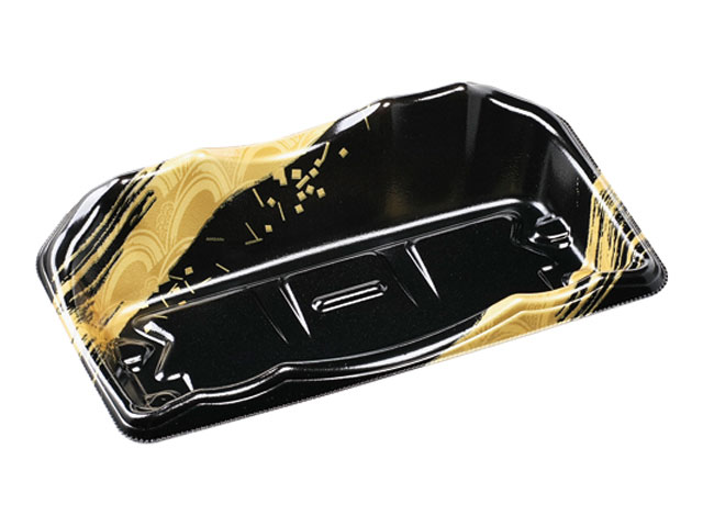 【1000枚】豊山24-14 本体 黒波金 エフピコ 鮮魚 魚 食品スーパー 使い捨て 00440509｜プロステアウトレット