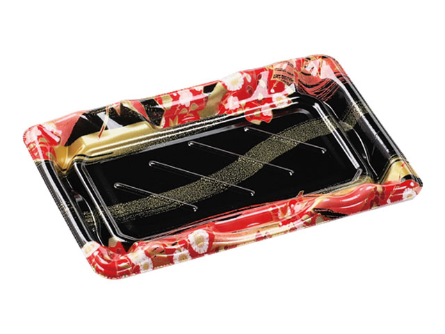 【900枚】大波皿2-4(V1) 本体 風花赤 エフピコ 寿司容器 鮮魚 魚 寿司 にぎり 00443740|プロステアウトレット