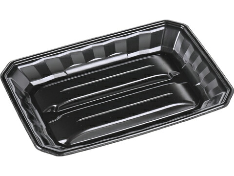 【300枚】メガプレート33-23(37) 黒 エフピコ 食品トレー トレー 食品スーパー 使い捨て 00575156