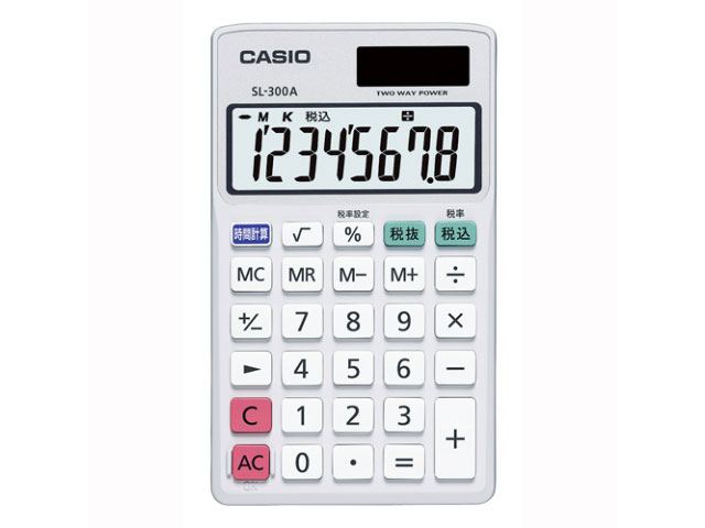 【10台】カシオ 電卓 時間･税計算 SL-300A-N カシオ 00635848 プロステ