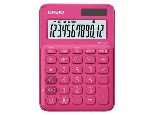 【10台】カシオ 電卓ミニ12桁 MW-C20C-RD-N カシオ 00635867 プロステ