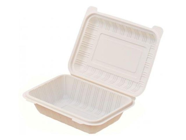 【400枚】嵌合コーンスターチパックIDFP-50浅型四角(仕切無) シンメイ 食品容器 使い捨て容器 容器 00645267