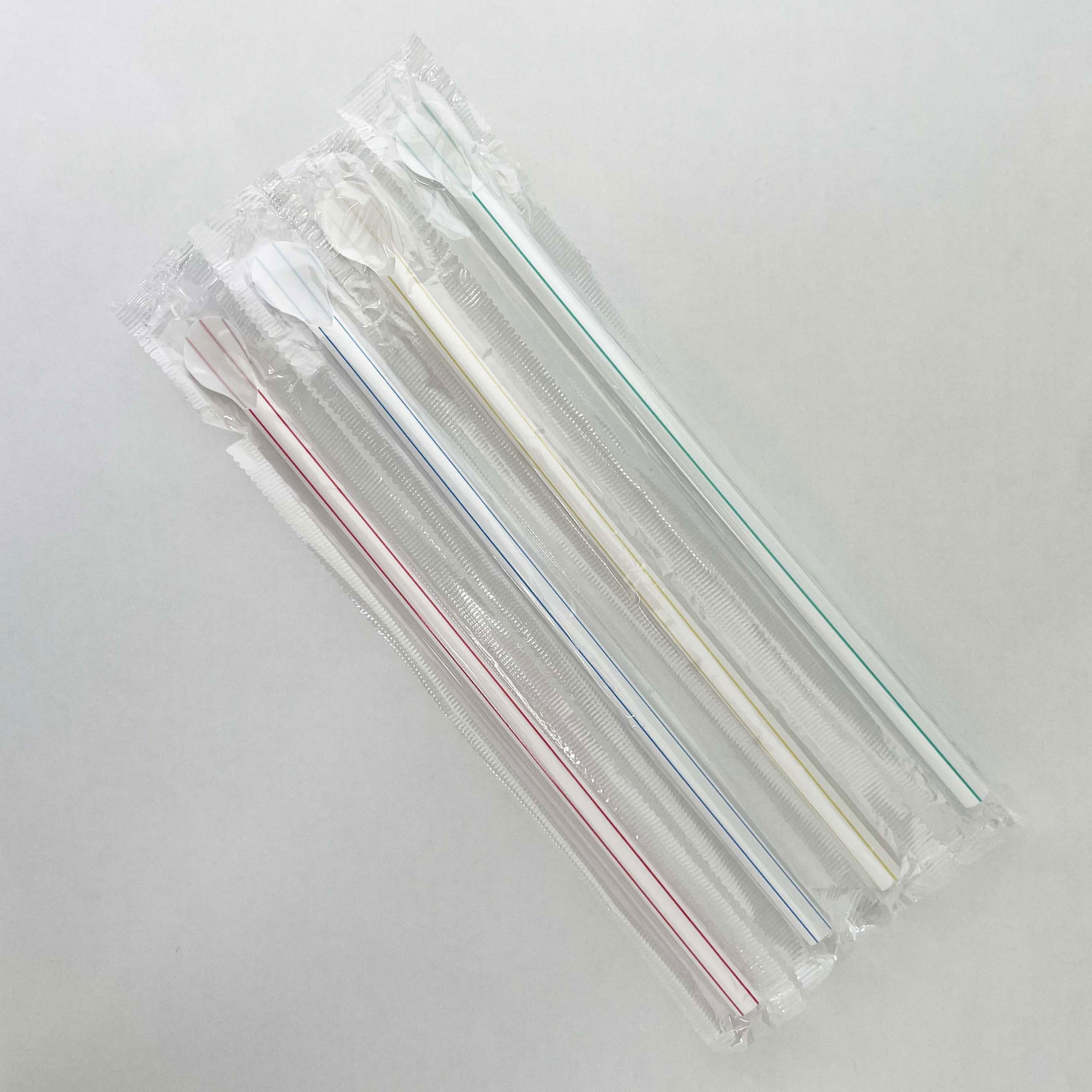 【10000本】スプーンストロー アソート φ6×200mm フィルム包装 00403323 プロステ