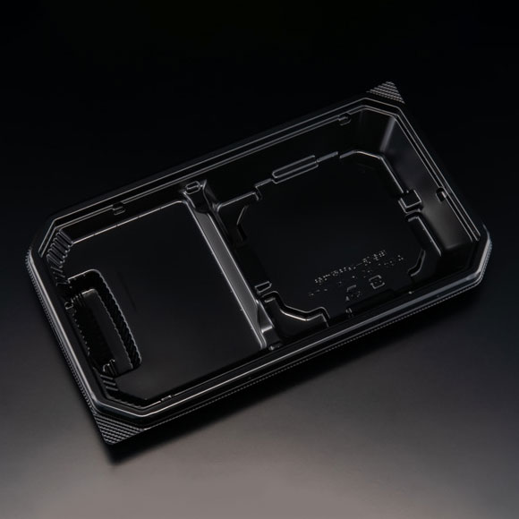 【600枚】麺セット容器 リスパック バイオ 楽麺コンボ 26-15BA 黒 00400795
