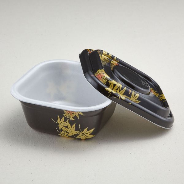 【400組】青葉紙業 角丼容器 どん重 大盛 もみじ(共蓋セット) 00711507|プロステアウトレット