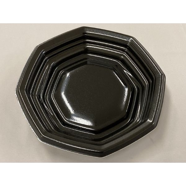 【600枚】中央化学 軽食容器 TPオルマ 八角18 黒 身 00712986