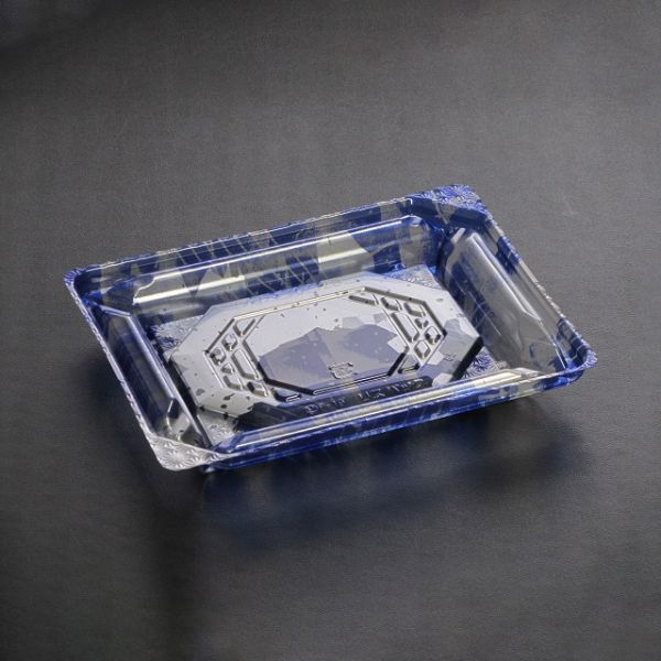 【1200枚】刺身・鮮魚容器 リスパック バイオPET 美枠 15-12B みぞれ青 00308286|プロステアウトレット