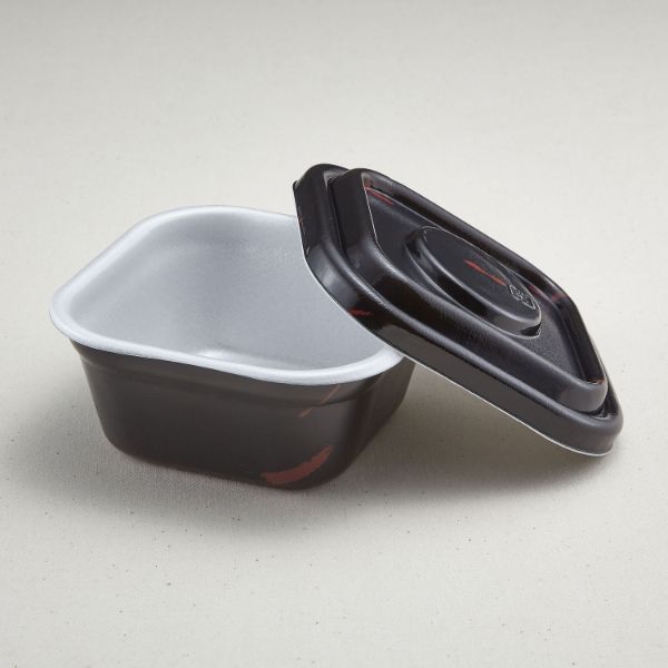 【400組】青葉紙業 角丼容器 どん重 大盛 うるし(共蓋セット) 00429266|プロステアウトレット