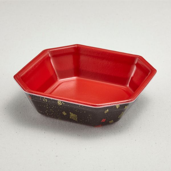 【1000枚】弁当容器 青葉紙業 SB-15 本体 耐熱黒まきえ内赤 00430039|プロステアウトレット