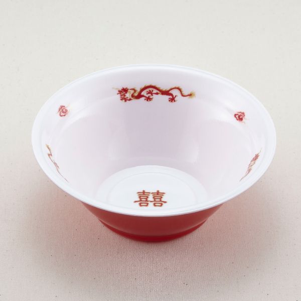 【900枚】麺容器 青葉紙業 ラーメン 中(本体)龍外赤(900) 00478796