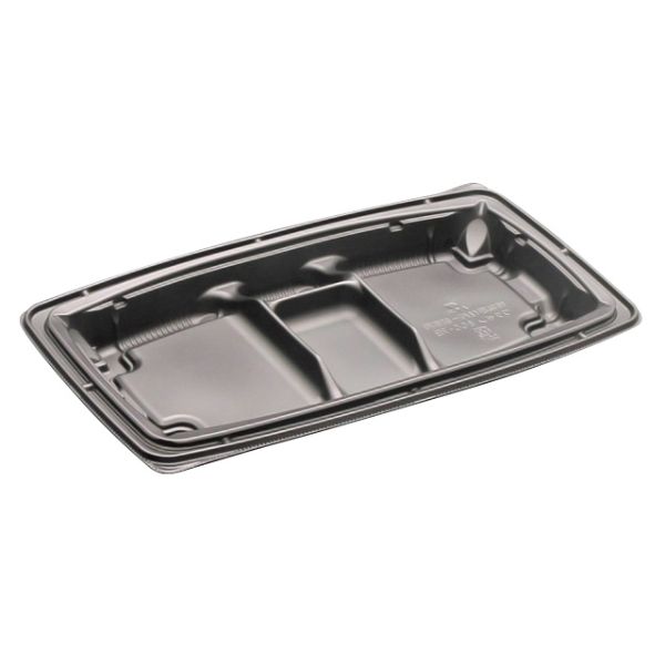 【400枚】弁当容器 リスパック バイオデリカ 枠膳 800-7B 黒 00628160