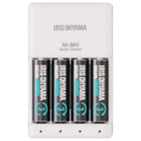 【10セット】アイリスオーヤマ オフィス備品 IRIS 578040 ビックキャパ リチャージ 急速充電器セット 単3型4個付 00462599 プロステ