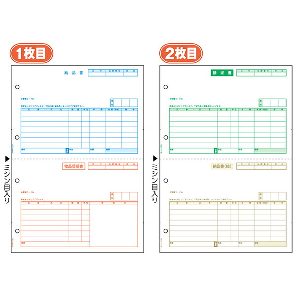【1セット】プリンター用紙 ヒサゴ 納品書 A4タテ 2面 2枚組(2枚1セット) 500入 GB1101 00732440 プロステ