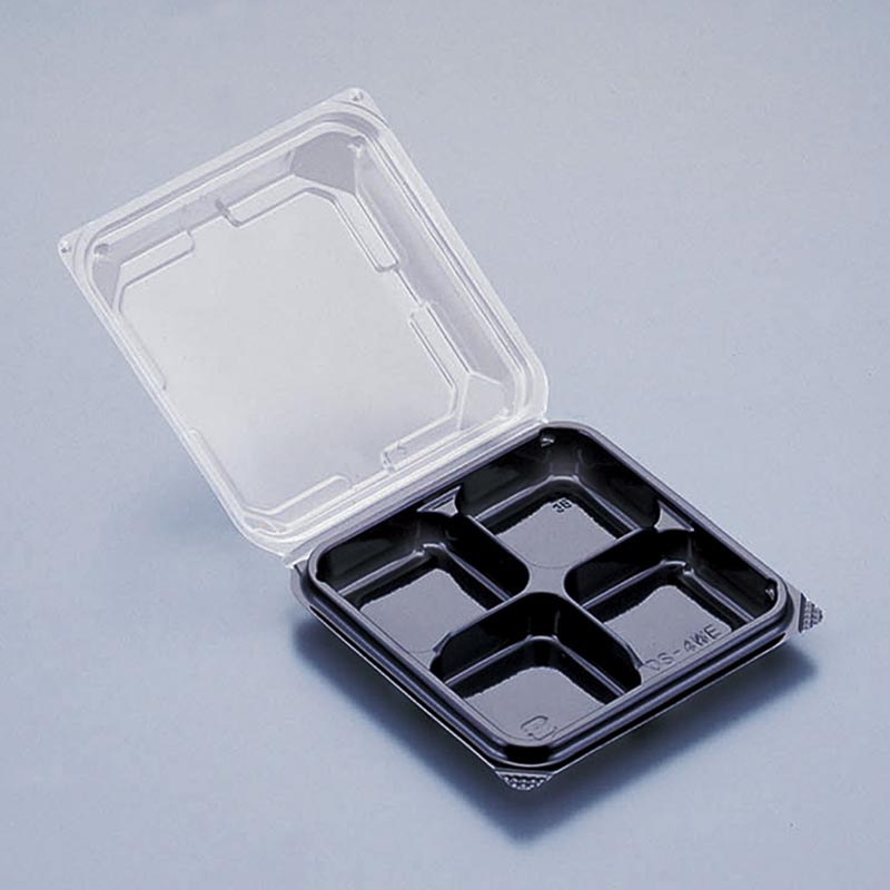 【1500枚】和菓子容器 DS-4WE片黒 北原産業 00550332