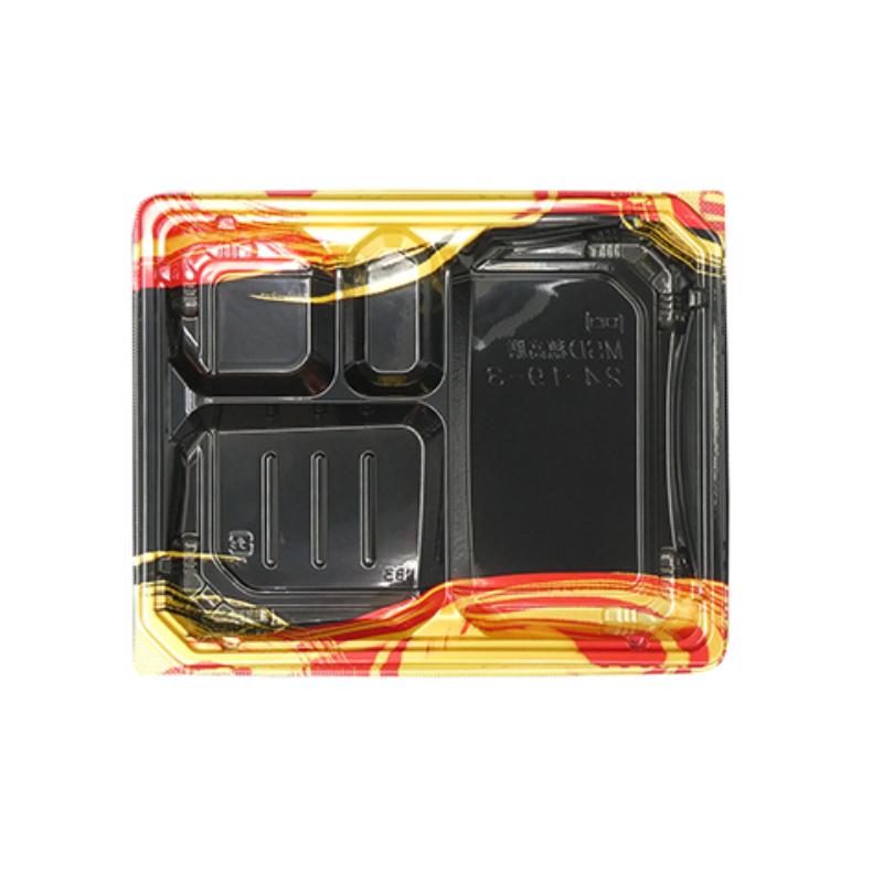 【600点】弁当容器 MSD穂高膳24-19-3 雷神内黒 エフピコ 00267680