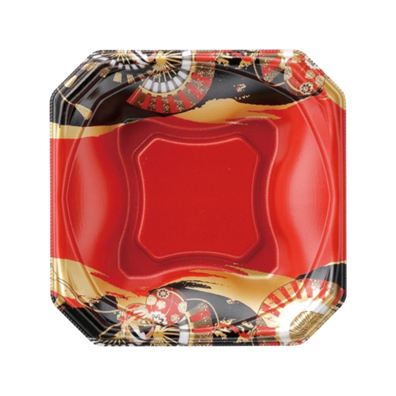 【900点】どんぶり容器 MFPかぐら丼 17-17 本体 黒扇子内朱 エフピコ 00269207