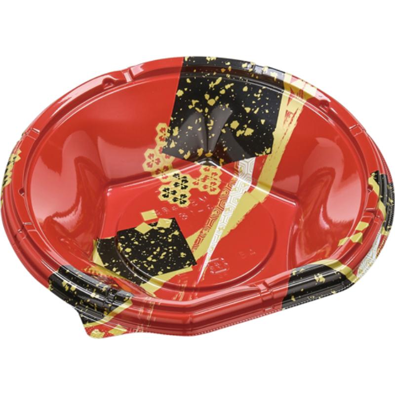 【800点】どんぶり容器 MSD半月丼 19-18(40) 花菱赤 エフピコ 00625655｜プロステアウトレット