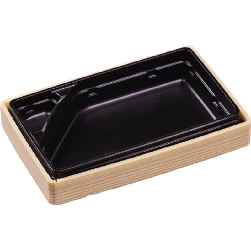 【450点】弁当容器 WUS膳-20-12-2 本体 柾目黒 エフピコ 00704044