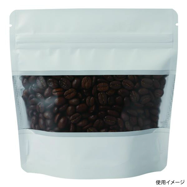 【500点】コーヒー豆 袋 COT-878W アルミスタンドチャック袋 S 窓付 マット白 ヤマニパッケージ 00712280
