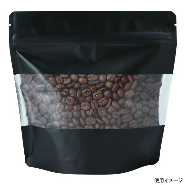 【500点】コーヒー豆 袋 COT-879BL アルミスタンドチャック袋 M 窓付 マット黒 ヤマニパッケージ 00731868｜プロステアウトレット 17,012円