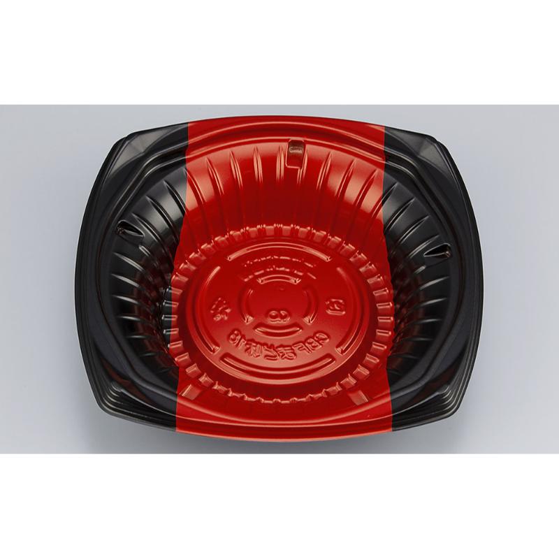 【900点】どんぶり容器 CBFまど味18 ボーダ赤 本体 シーピー化成 00732152｜プロステアウトレット