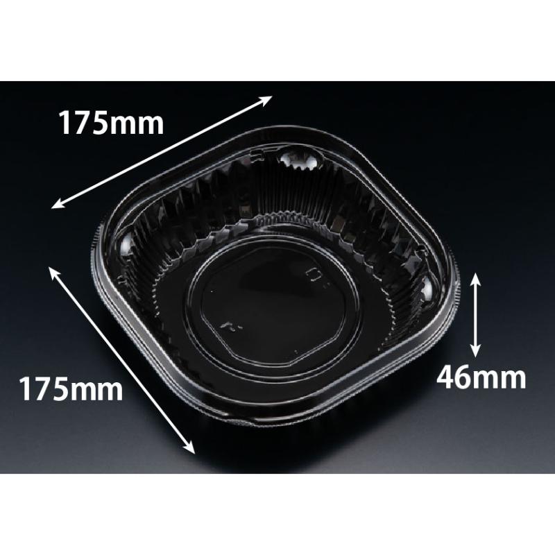 【600枚】冷麺容器 バイオ バッチリ 17-46B 黒 リスパック 00771740