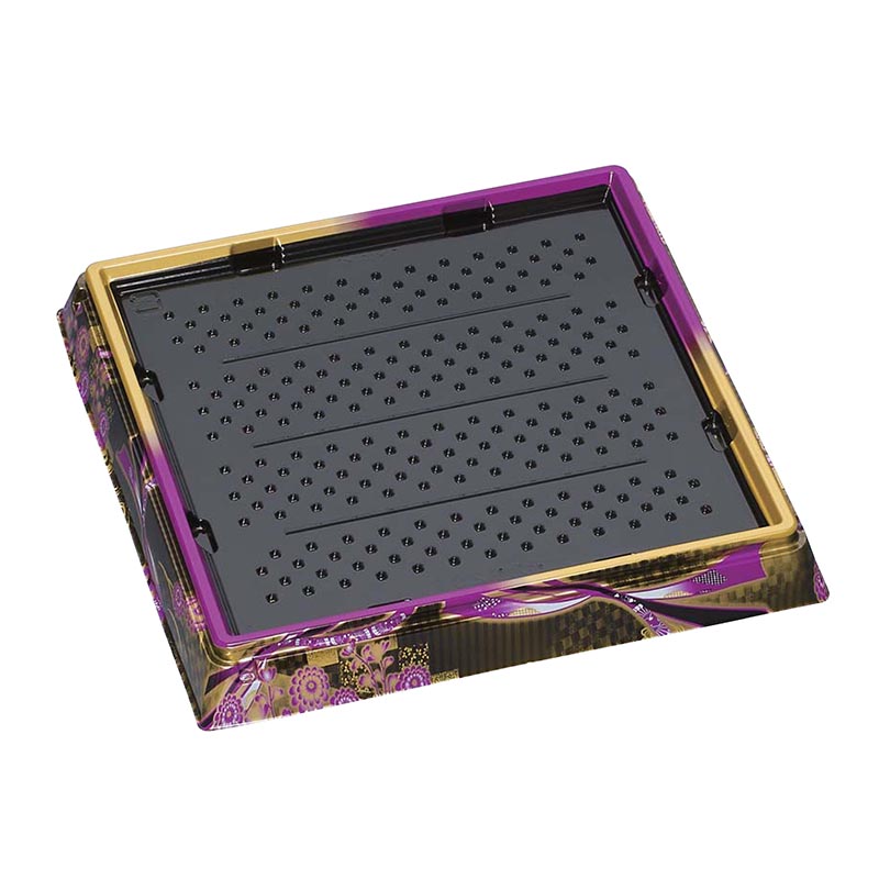 【200枚】寿司桶 新角桶20H-T 蒔絵紫 福助工業 00271498