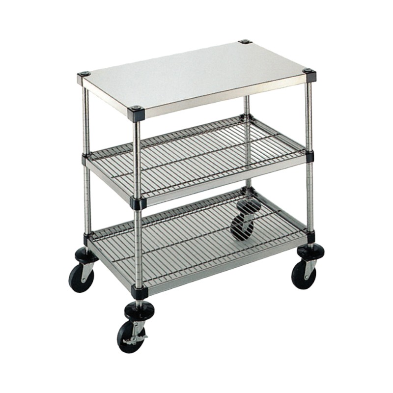 【1台】店舗備品 弁慶シェルフワゴン 3段 6-3-B-2M-9-L 00501546｜プロステアウトレット