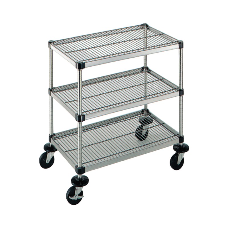 【1台】店舗備品 弁慶シェルフワゴン 3段 6-3-3M-9-L 00501590|プロステアウトレット