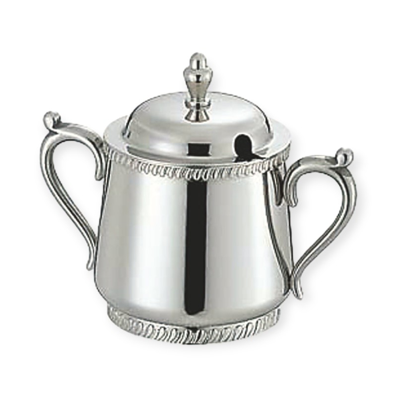 【1個】コーヒー・お茶用品 SW 18-8菊渕シュガーポット 7人用 360cc 00511484