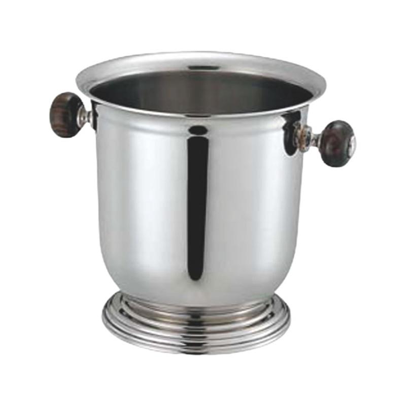【1個】バー用品 UK 18-8バロン台付シャンパンクーラーS(木柄ハンドル) 00514003