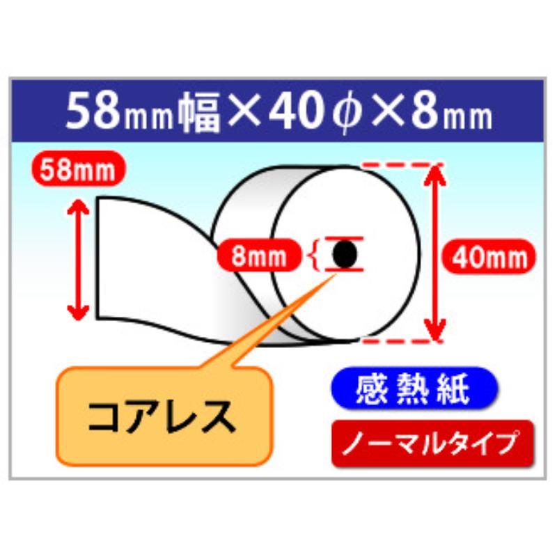 【320巻】レジロール サーマル 58×40D コアレス ＡＲＣ 00650595