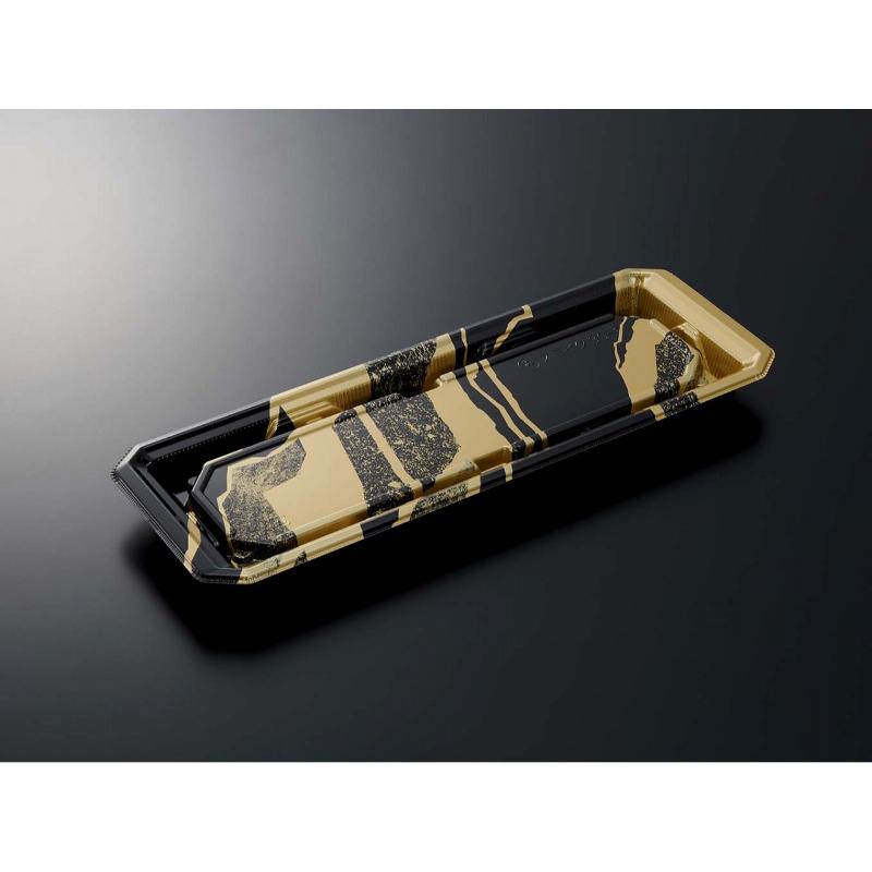 【600枚】寿司容器 HS澄板30-11 金継BK-BK 身 中央化学 00650787｜プロステアウトレット