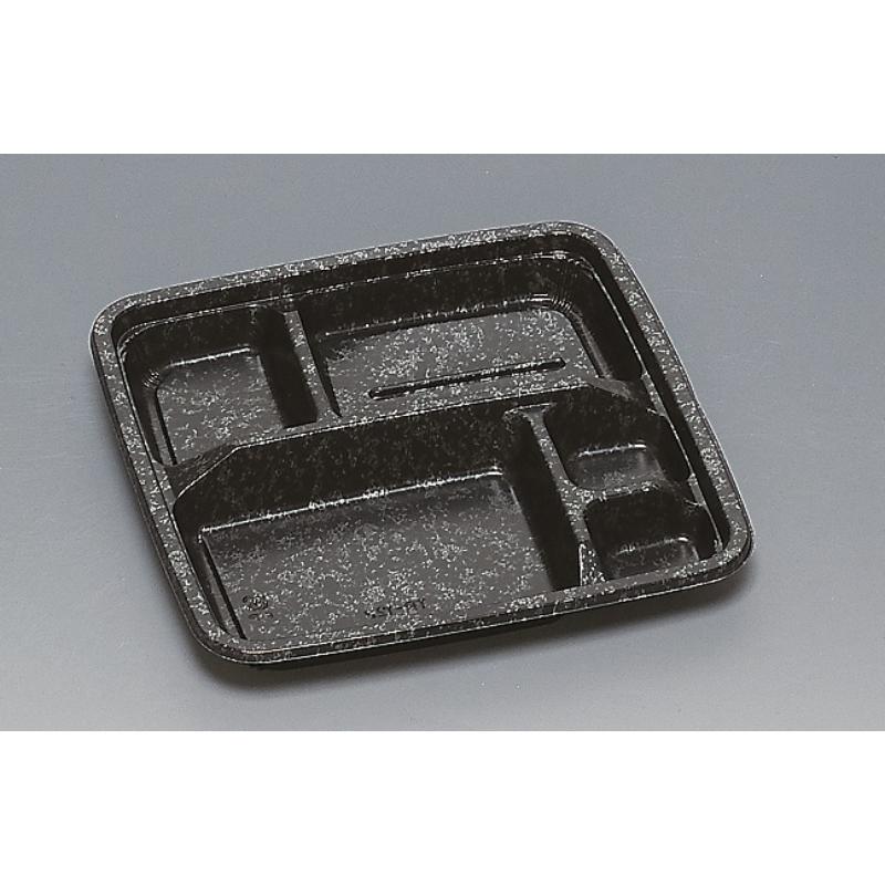 【600枚】弁当容器 TR-122H みかげ黒 福助工業 00746881