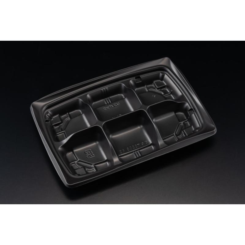 【800枚】弁当容器 バイオデリカ かなで 550B 6S 黒 リスパック 00756629｜プロステアウトレット