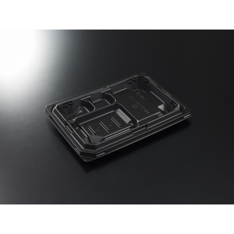【600枚】弁当容器 CT宝台膳 23-16E BK 身 中央化学 00772370