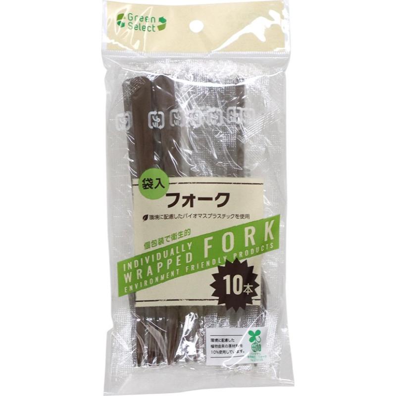 【180袋】カトラリー Green Select バイオマスフォーク10％ 10本入 大和物産 00796057｜プロステアウトレット