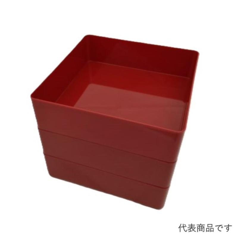 【20枚】重箱・おせち容器 飛鳥(尺2)本体 赤 ニシキ 00800168