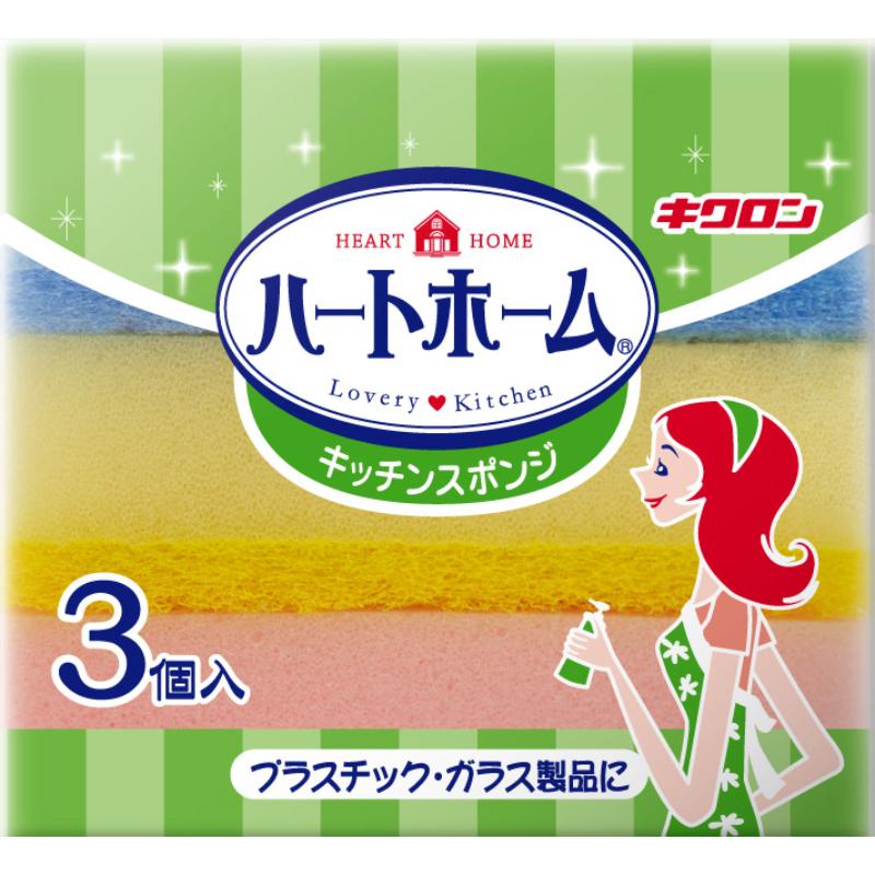 【120点】衛生資材 Hホーム キッチンスポンジ3P キクロン 00797540