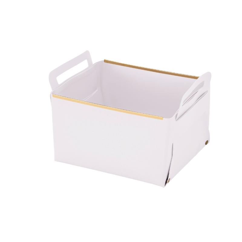 【12点】売場備品 フェイクレザー CUBEケース L WHITE パール金属 00816001