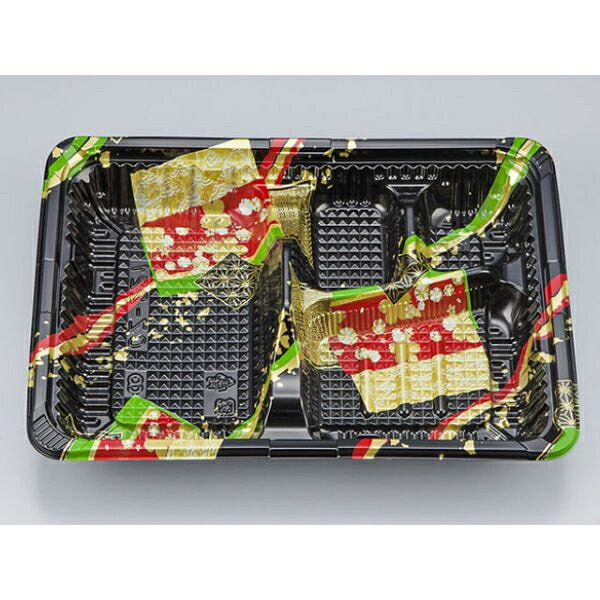 【600点】弁当容器 CZ-221 彩帯黒本体(N) シーピー化成 00823018