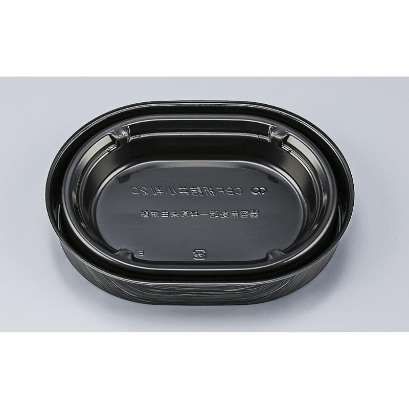 【600点】どんぶり容器 CBF折詰丼小判20 黒板目本体 シーピー化成 00823554