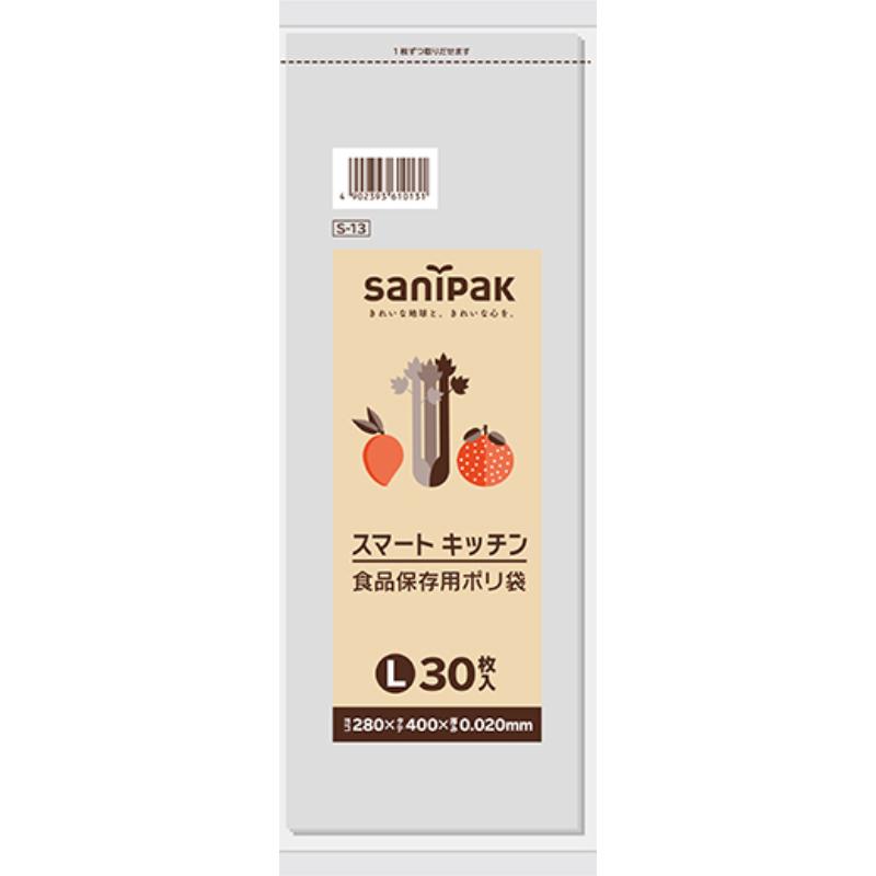 【60点】ポリ袋 スマートキッチン LLDPE透明 Lサイズ 30枚 0.020mm 日本サニパック 00530129|プロステアウトレット