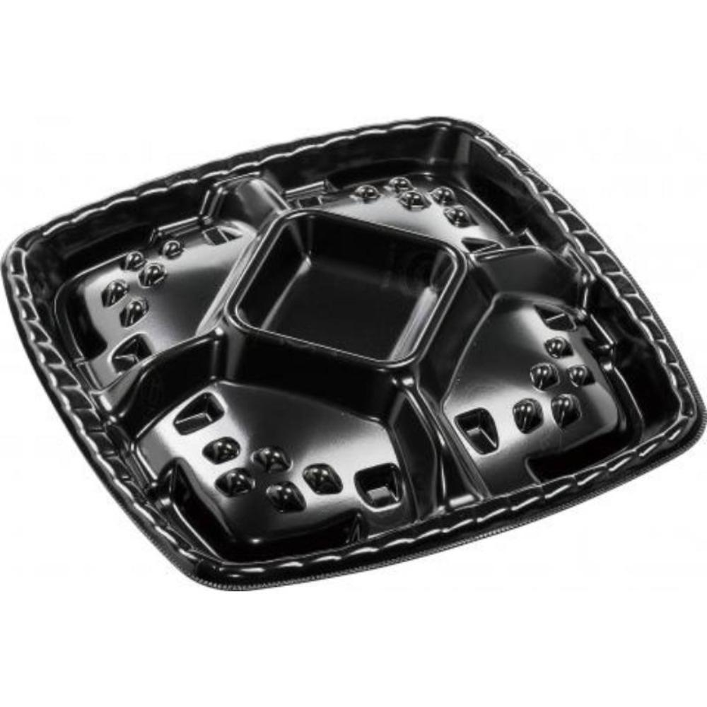 【200枚】オードブル容器 シェルトプラッター角30 本体 エコ黒 エフピコ 00765400｜プロステアウトレット