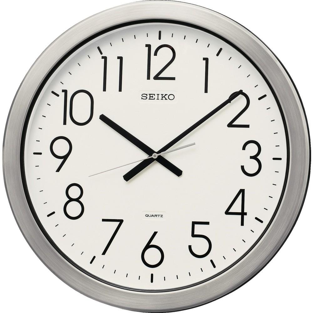 SEIKO クオーツ掛時計 防湿・防塵型オフィスクロック 直径444×44 金属枠 KH407S|ものづくり本舗 店